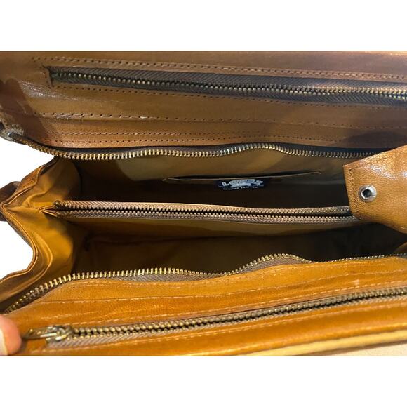 LOPEZ CAMACHO LEATHER HANDBAG, Hand Made In Mexico Indian Flower Excellent Cond - Picture 7 of 13